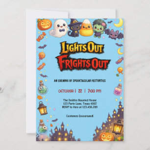 Glow-in-the-dark Halloween-feestuitnodiging Kaart