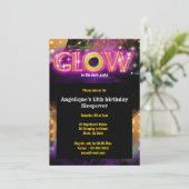 Glow in the dark kinder glow party kaart (Staand voorkant)