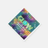 Glow in the dark kinder neon party fun servet (Hoek)