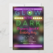Glow in the Dark Neon Lights Leuk Verjaardagsfeest Kaart (Voorkant)