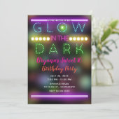 Glow in the Dark Neon Lights Leuk Verjaardagsfeest Kaart (Staand voorkant)
