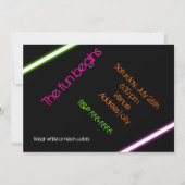 Glow-in-the-dark neon verf feest uitnodiging (Achterkant)