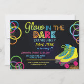 Glow In The Dark Roller Schaatsen Verjaardag Uitno Kaart (Voorkant)