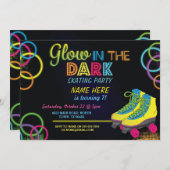 Glow In The Dark Roller Schaatsen Verjaardag Uitno Kaart (Voorkant / Achterkant)