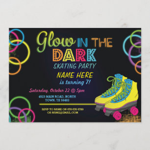 Glow In The Dark Roller Schaatsen Verjaardag Uitno Kaart