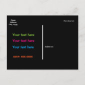 GLOW IN THE DARK SCHAATS PARTY Briefkaart Uitnodig (Achterkant)