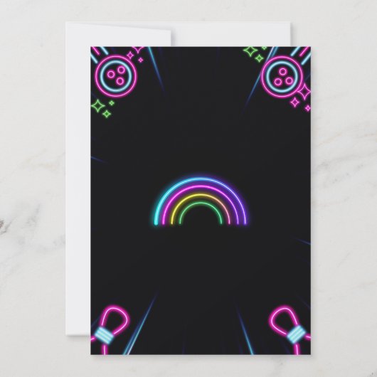 Glow in The Dark Strike Bowling Verjaardagsfeest Kaart (Achterkant)