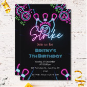 Glow in The Dark Strike Bowling Verjaardagsfeest Kaart