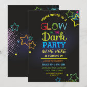 Glow In The Dark Verjaardag Nodig Neon Kinder Part Kaart (Voorkant / Achterkant)