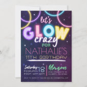 Glow in the Dark Verjaardag Uitnodiging (Voorkant)