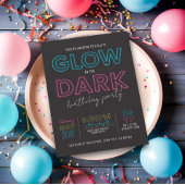 Glow In The Dark Verjaardag Uitnodiging