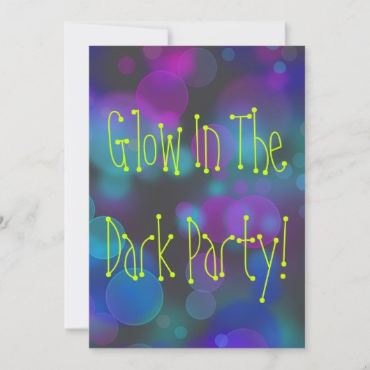 Glow In The Dark Verjaardagsfeest Kaart (Voorkant)