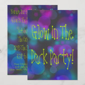 Glow In The Dark Verjaardagsfeest Kaart (Voorkant / Achterkant)