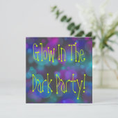 Glow In The Dark Verjaardagsfeest Kaart (Staand voorkant)
