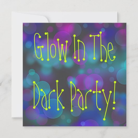 Glow In The Dark Verjaardagsfeest Kaart (Voorkant)