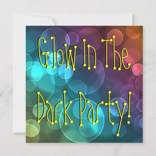 Glow In The Dark Verjaardagsfeest Kaart (Voorkant)