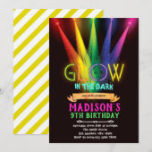 Glow in the dark verjaardagsfeestje uitnodiging (Voorkant / Achterkant)