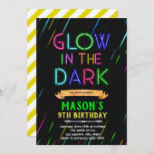 Glow in the dark verjaardagsuitnodiging kaart (Voorkant / Achterkant)