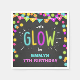 Glow jarig papier Napkins Neon Disco party Laser Servet