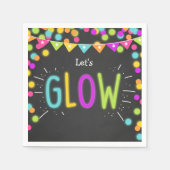 Glow jarig papier Napkins Neon Disco party Laser Servet (Voorkant)