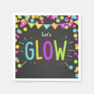 Glow jarig papier Napkins Neon Disco party Laser Servet