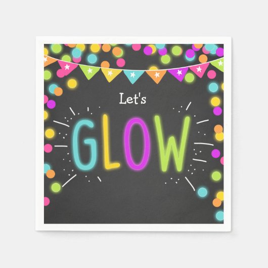 Glow jarig papier Napkins Neon Disco party Laser Servet (Voorkant)