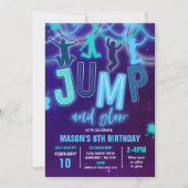 Glow Jump Invitation Neon Jump Birthday Party Kaart (Voorkant)
