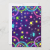 Glow Jump Invitation Neon Jump Birthday Party Kaart (Achterkant)