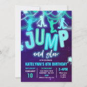Glow Jump Uitnodiging Neon Jump Verjaardagsfeest (Voorkant)