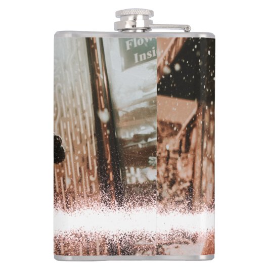 Glow Kerstboom Star Foto Glitter Heupfles (Achterkant)