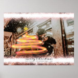 Glow Kerstboom Star Foto Glitter Poster