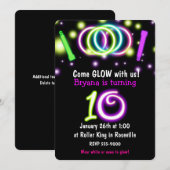 GLOW Lichten 10e verjaardagsfeestje Leeftijd 10 ui Kaart (Voorkant / Achterkant)
