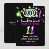 GLOW Lichten 11e verjaardagsfeestje Leeftijd 11 ui Kaart (Voorkant / Achterkant)