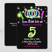 GLOW Lights 5e verjaardagsfeestje Leeftijd 5 Uitno Kaart (Voorkant / Achterkant)