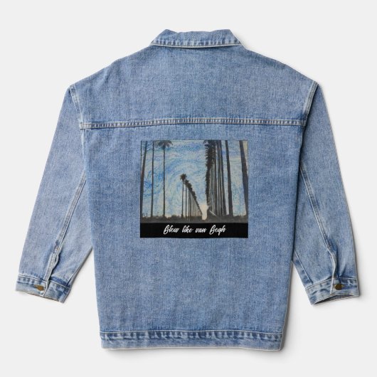 Glow Like van Gogh Denim Jas Jacket (Achterkant)