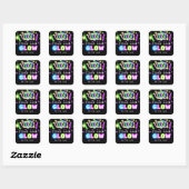 GLOW met ons Neonlichten Verjaardagsfeest Stickers (Vel)