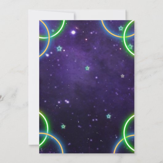 Glow Mini Golf Boys Verjaardagsfeest Kaart (Achterkant)