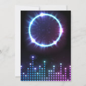 Glow Muzikale Verjaardagsfeestuitnodiging Kaart (Achterkant)