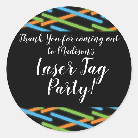 Glow Neon Laser Label Tiener Party Verjaardag (Voorkant)