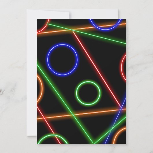 Glow Neon Let's Jump Birthday Party Invitation Kaart (Achterkant)