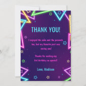 Glow Neon Lights Verjaardagsfeest Dankjewel Card Kaart (Voorkant)