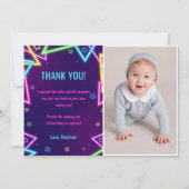 Glow Neon Lights Verjaardagsfeest Dankjewel Card Kaart (Voorkant)