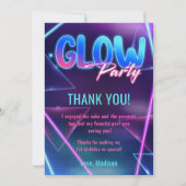 Glow Neon Lights Verjaardagsfeest Dankjewel Card Kaart (Voorkant)