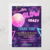 Glow Neon Lights Verjaardagsfeest Dankjewel Card Kaart (Voorkant)