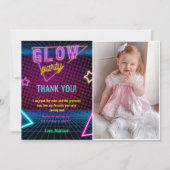 Glow Neon Lights Verjaardagsfeest Dankjewel Card Kaart (Voorkant)