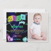 Glow Neon Lights Verjaardagsfeest Dankjewel Card Kaart (Voorkant)