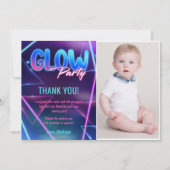 Glow Neon Lights Verjaardagsfeest Dankjewel Card Kaart (Voorkant)