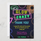 Glow Neon Lights Verjaardagsfeest Dankjewel Card Kaart (Voorkant)
