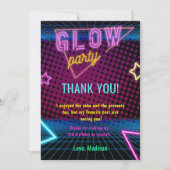 Glow Neon Lights Verjaardagsfeest Dankjewel Card Kaart (Voorkant)