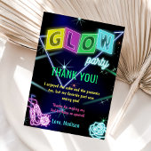Glow Neon Lights Verjaardagsfeest Dankjewel Card Kaart